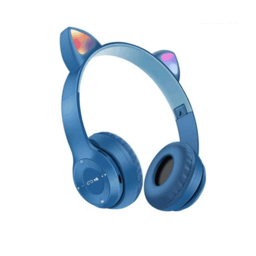 AURICULAR VINCHA BLUETOOTH CAT47M CON OREJITAS AZUL