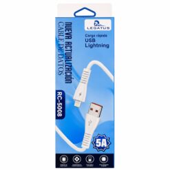 CABLE USB-A A LIGHTNING 1M 5A CARGA RÁPIDA LEGATUS RC-5008