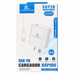 CARGADOR 55W USB C + CABLE TIPO C A IPHONE LEGATUS DESARMADO RC9006000E