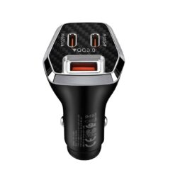CARGADOR AUTO PLUG IN 2 TIPO C + USB 3.1A CAR-53004