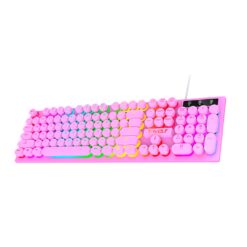 TECLADO USB RETROILUMINADO T80 ROSA RETRO PUNK T-WOLF