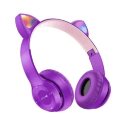 AURICULAR VINCHA BLUETOOTH AU-12004 CON OREJITAS RGB TIME VIOLETA