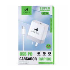 CARGADOR 220 TIPO C 55W 6A TIPO C A TIPO C ROYALCELL RC9006000B