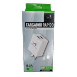 CARGADOR 220 TIPO C 5.0A 2USB CABLE DESMONTABLE ROYALCELL RC5005000A