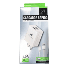 CARGADOR 220 IPHONE 5.0A 2USB CABLE DESMONTABLE ROYALCELL RC5005000A