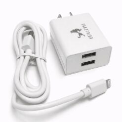 CARGADOR RÁPIDO 5.0A DOBLE USB 5A CON CABLE IPHONE ROYALCELL RC5005000A DESARMADO
