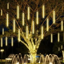 LUZ LLUVIA TUBO 30CM X8 LED CALIDA C/CONECTOR