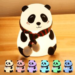 LÁMPARA VELADOR SILICONA RGB PANDA SENTADO QY-006