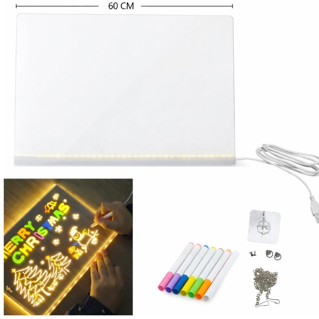 PIZARRA LED 60X40 NEON + COLORES LED-83081 - Imagen 2