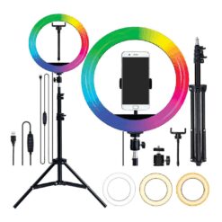 ARO FLASH LED SELFIE RGB 45CM CON TRIPODE MJ45