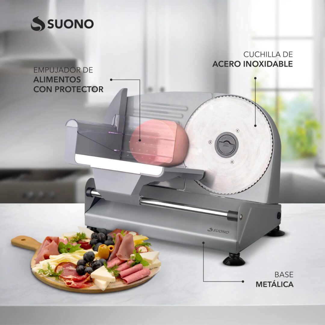 CORTADORA DE FIAMBRE DOMESTICA 150W HOG0232 SUONO - Imagen 2