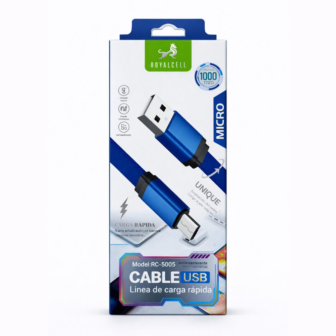 CABLE DE DATOS MICRO USB MALLADO ROYALCELL RC-5005