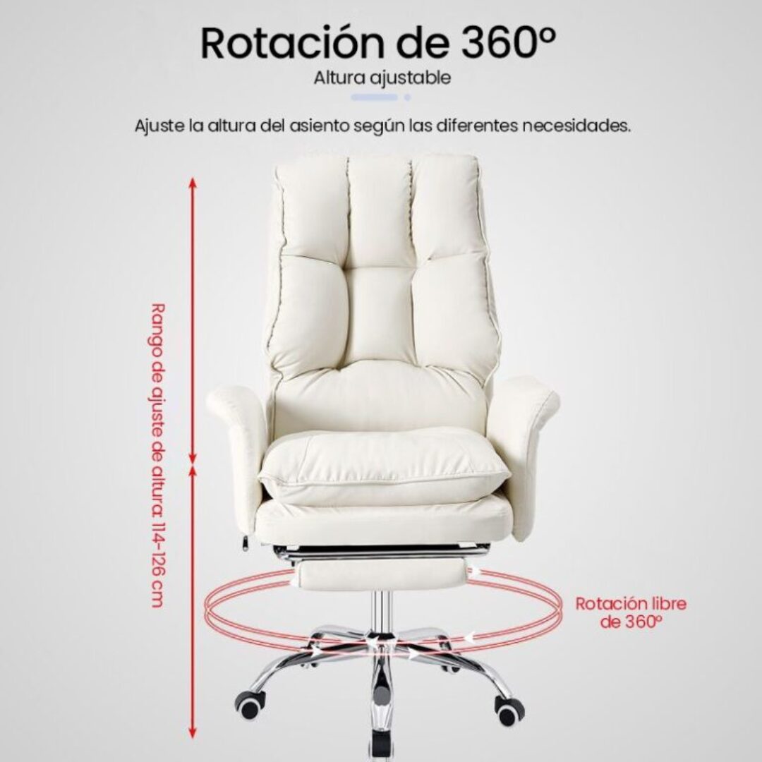 SILLA DE OFICINA CON APOYA PIES 301 - Imagen 5