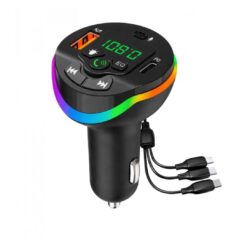 CARGADOR ADAPTADOR AUTO USB A/C C/TRANSMISOR Y CABLE X3 HM124/0275