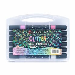 MARCADORES DOBLE PUNTA GLITTER X 12 KM-61281