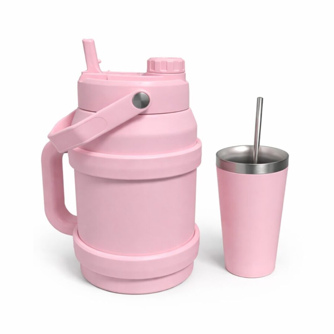 TERMO DE ACERO DOBLE PICO CON MATE Y BOMBILLA 1.5L QAN-2426