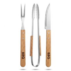 KIT ASADOR 3 PIEZAS MADERA EN BLISTER 0656