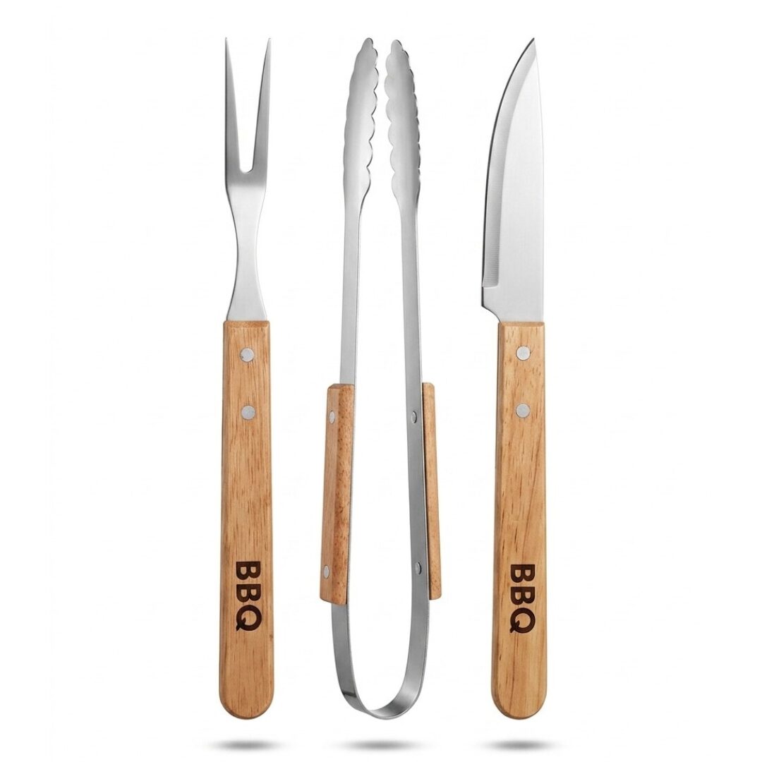 KIT ASADOR 3 PIEZAS MADERA EN BLISTER 0656