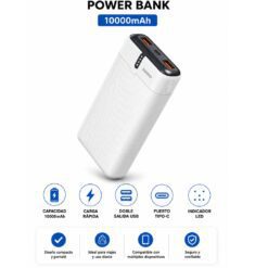 Alternative view of POWER BANK 10.000 MAH USB A/C BLANCO 0247