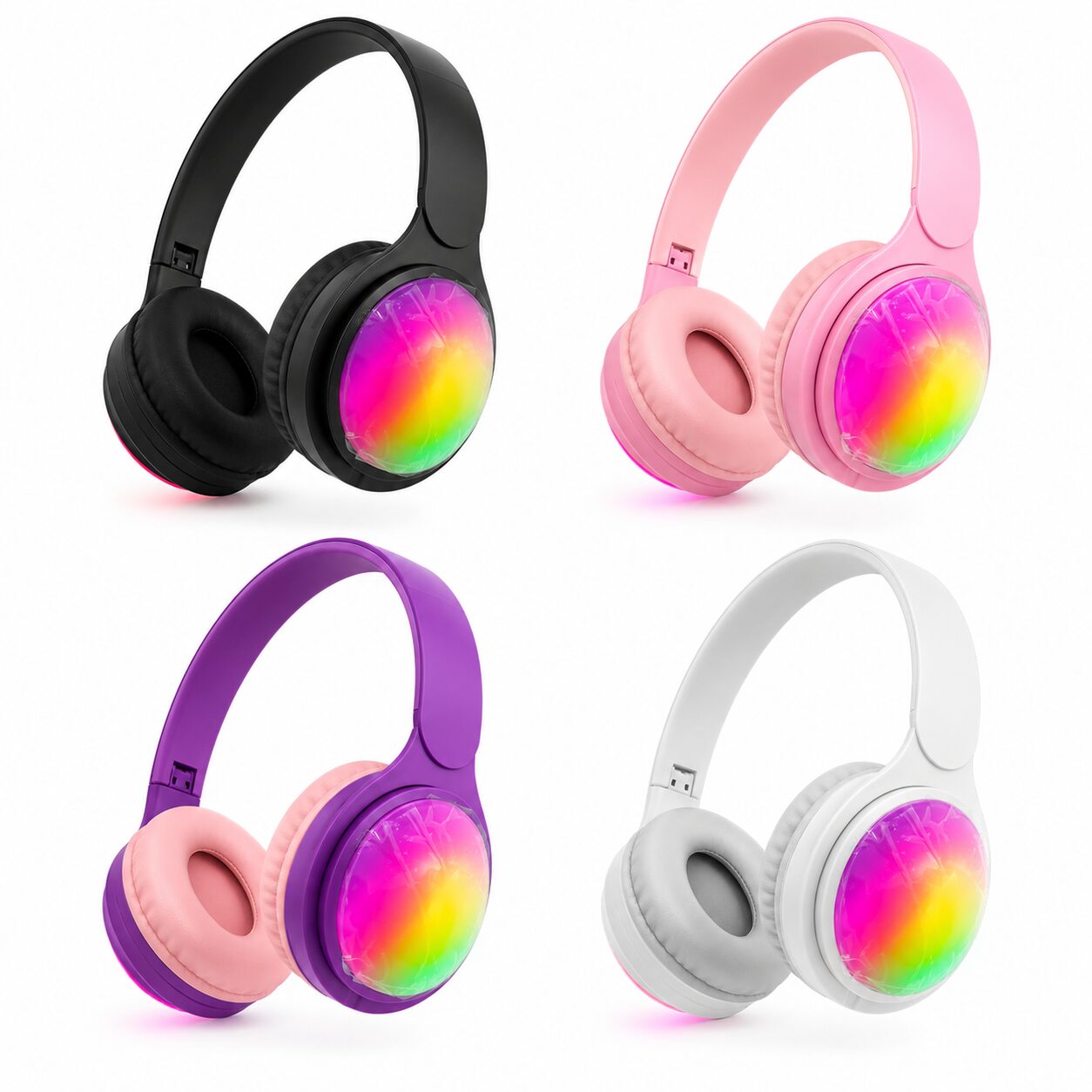 AURICULAR VINCHA INALÁMBRICO B32 BLUETOOTH LUCES LED - Imagen 2
