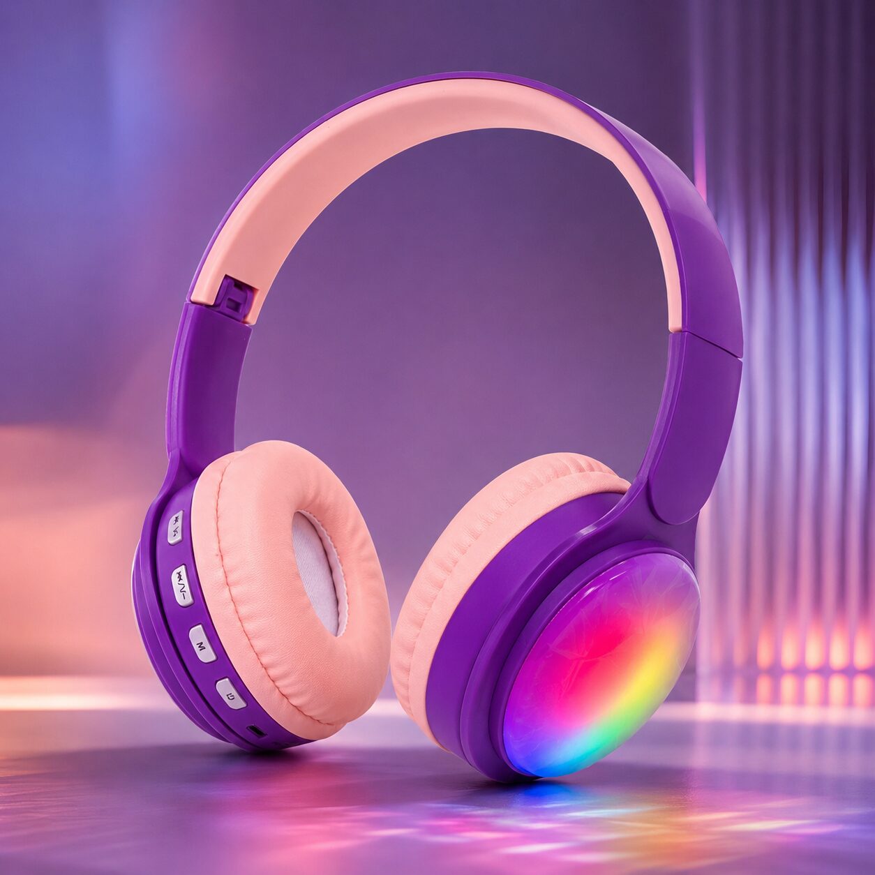 AURICULAR VINCHA INALÁMBRICO B32 BLUETOOTH LUCES LED - Imagen 3