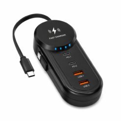 CARGADOR MULTIFUNCIÓN DF-62 5.1A 2PD + 2USB CON CABLE TYPE-C