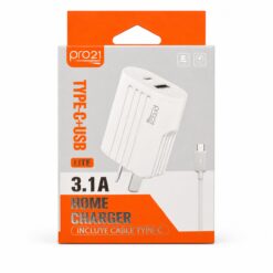 CARGADOR TIPO C USB+C 3.1 PRO 21 P-31 LITE CABLE DESMONTABLE