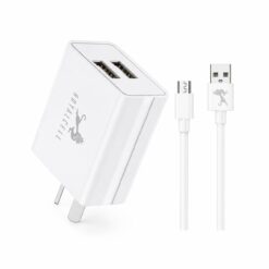 CARGADOR RÁPIDO 5.0A DOBLE USB 5A CON CABLE MICRO USB ROYALCELL RC5005000A DESARMADO