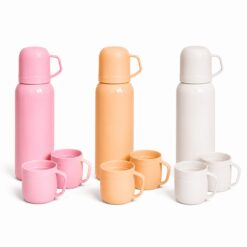 Alternative view of SET DE TERMO 500ML Y TAZAS PARA CAMPING ESTUCHE NARANJA
