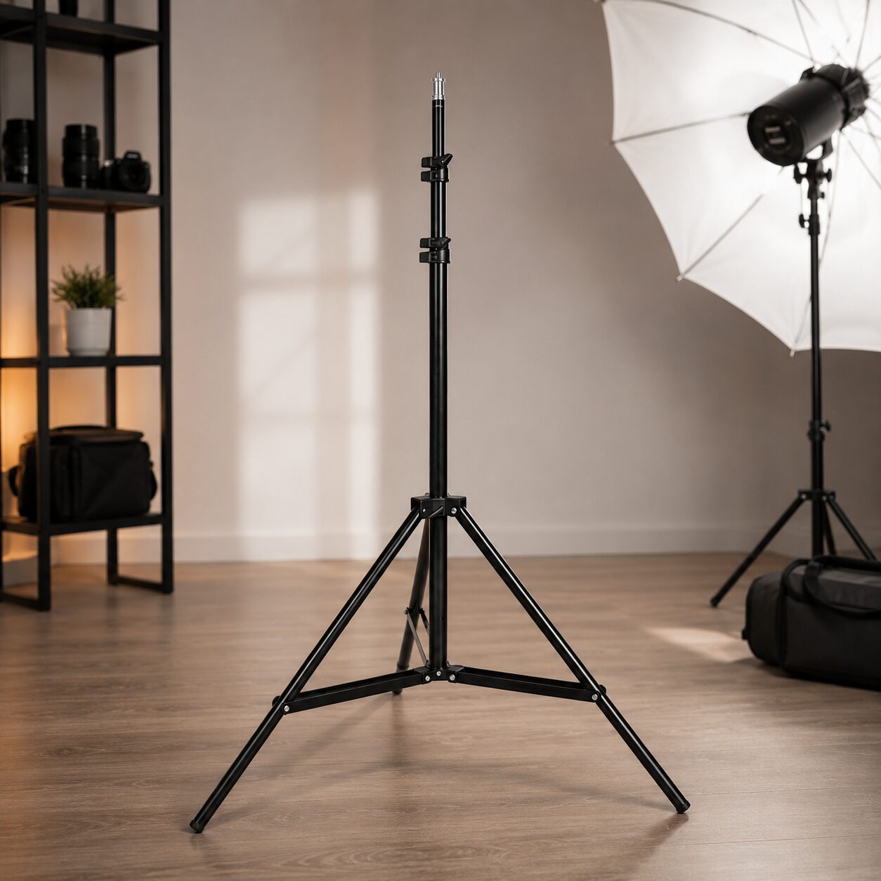 TRÍPODE 2.10M SOPORTE DE ILUMINACIÓN TELESCÓPICO PARA ARO LED Y FLASH - Imagen 2