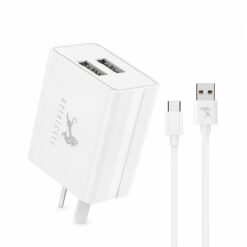 CARGADOR RÁPIDO 5.0A DOBLE USB 5A CON CABLE TIPO C ROYALCELL RC5005000A DESARMADO