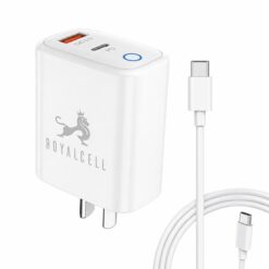 CARGADOR 55W USB A/C + CABLE TIPO C A TIPO C ROYALCELL DESARMADO RC9006000A